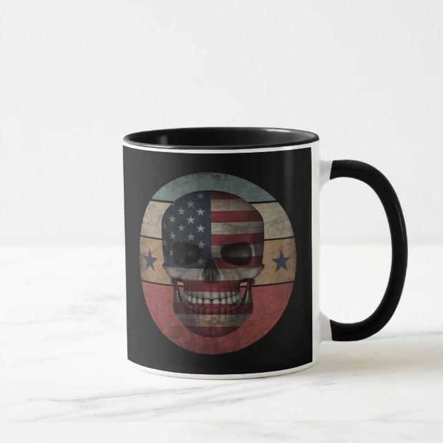 CANECA PRESENTE PATRIÓTICO BANDEIRA DOS EUA CRÂNIO (Direita)
