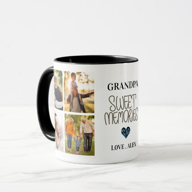 Caneca Presente Personalizado 5 Fotos de Memórias Doces p (Frente Esquerda)