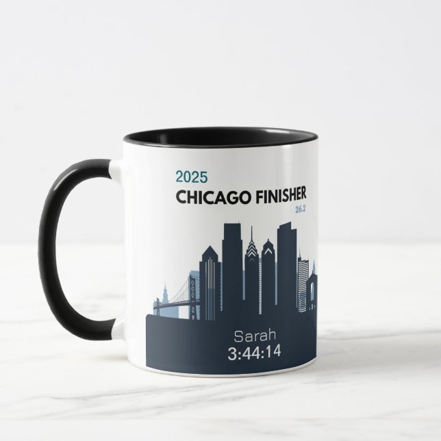 Caneca Presente Personalizado da Maratona de Chicago para (Esquerda)