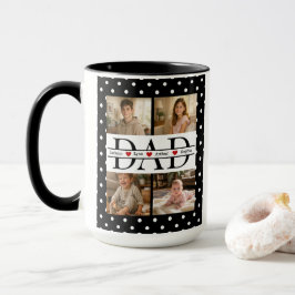 Caneca Presente Personalizado de 4 Fotos com Pontos Preto