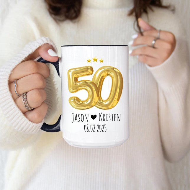 Caneca Presente personalizado de 50 anos para pais, anive (Criador carregado)