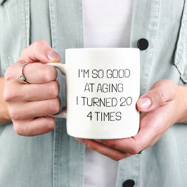 Caneca Presente Personalizado de Aniversário de 80 anos