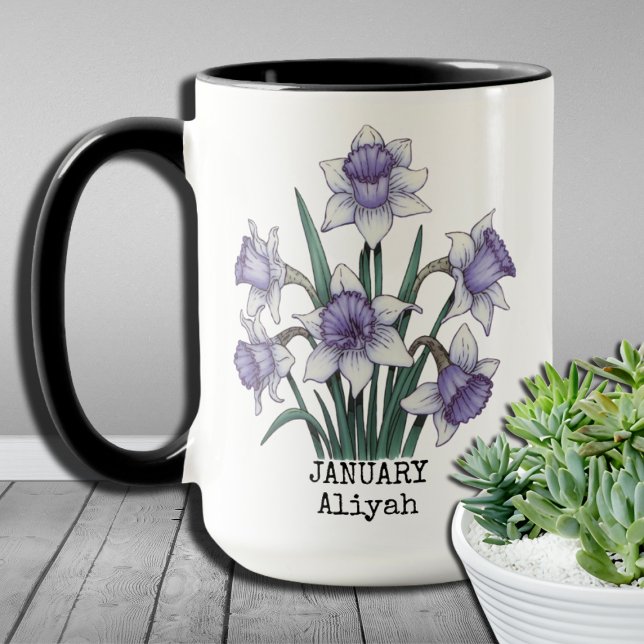 Caneca Presente Personalizado de Mês de Nascimento para M (Criador carregado)