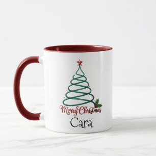 Caneca Presente Personalizado de Natal Feliz com Nome Per