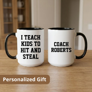Caneca Presente Personalizado de Treinador de Beisebol, G