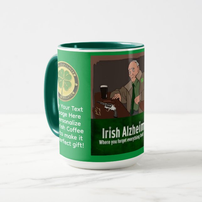Caneca Presente Personalizado do Dia de São Patrício para (Frente Esquerda)