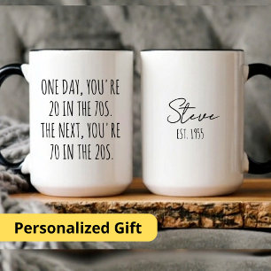 Caneca Presente Personalizado Feliz Aniversário de 70 Ano