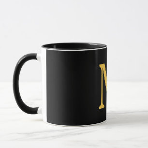 Caneca Presente Personalizado Nome Preto Dourado Inicial 