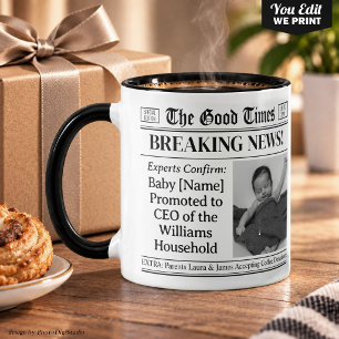 Caneca Presente Personalizado para Bebê, Presente para No