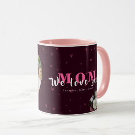 Caneca Presente Red Burgundy Heart Shapt para Dia de as m