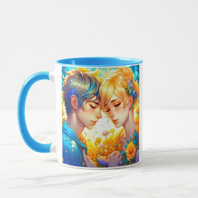 Caneca Presente Romântico de Casal | Animes personalizado (Esquerda)