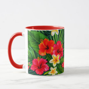 Caneca Presente Tropical Floral - Hibisco Colorido