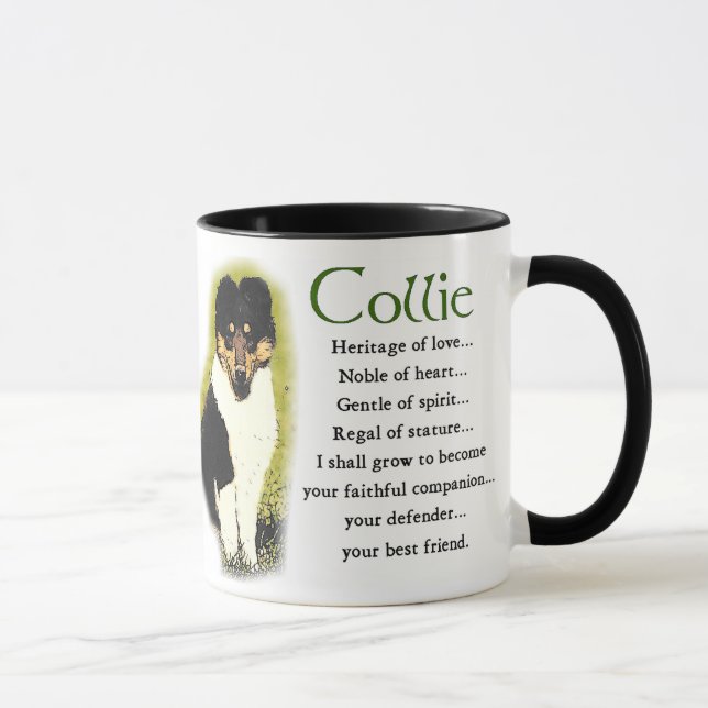 Caneca Presentes ásperos do Collie da tri cor (Direita)