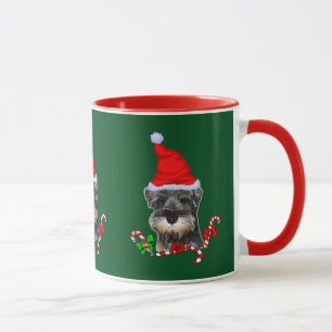 Caneca Presentes bonitos do Natal do Schnauzer diminuto