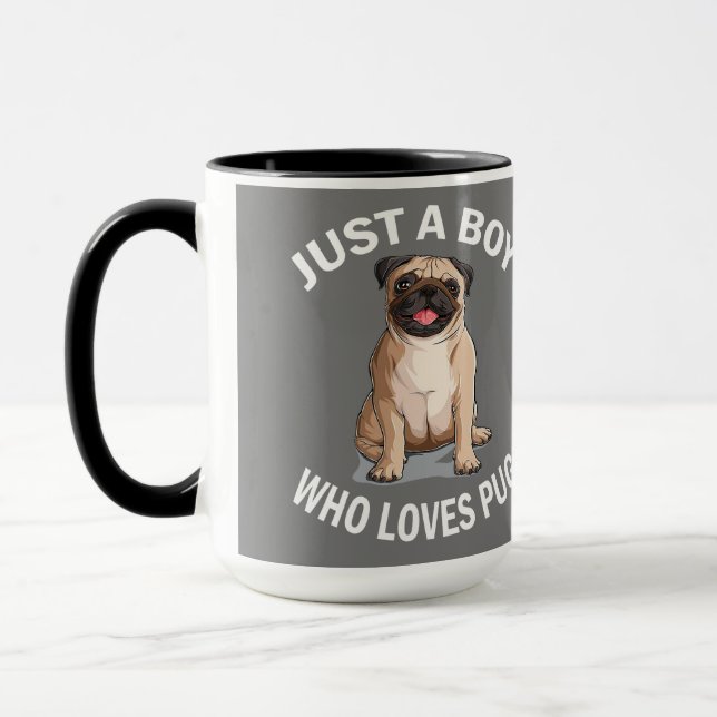 Caneca Presentes Bonitos para Cachorros com Pug (Esquerda)