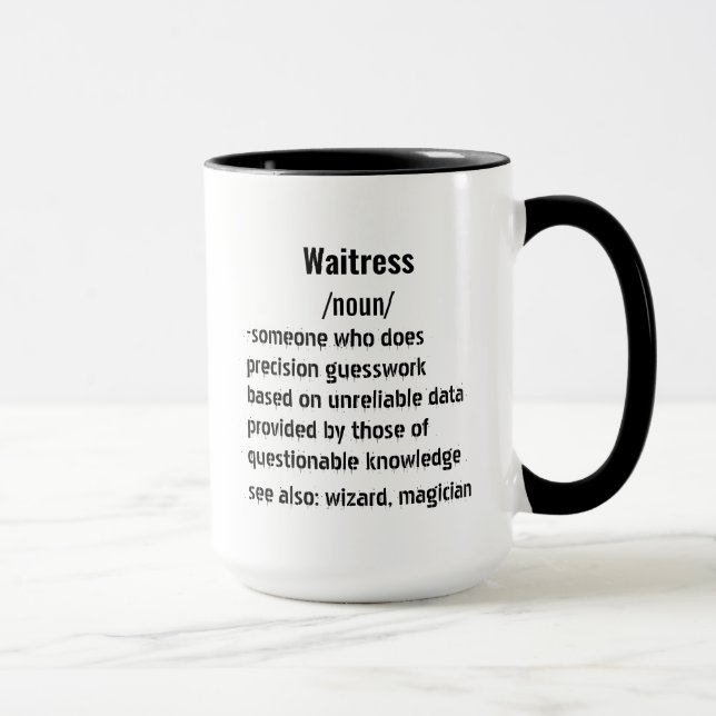 Caneca presentes de definição de Garçonete engraçados par (Direita)