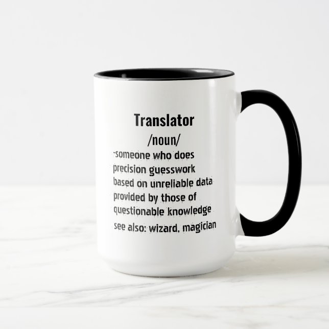 Caneca presentes de definição de tradutor engraçado para  (Direita)