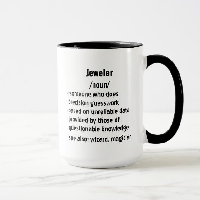 Caneca presentes de Jeweler engraçados Definição para mul (Direita)