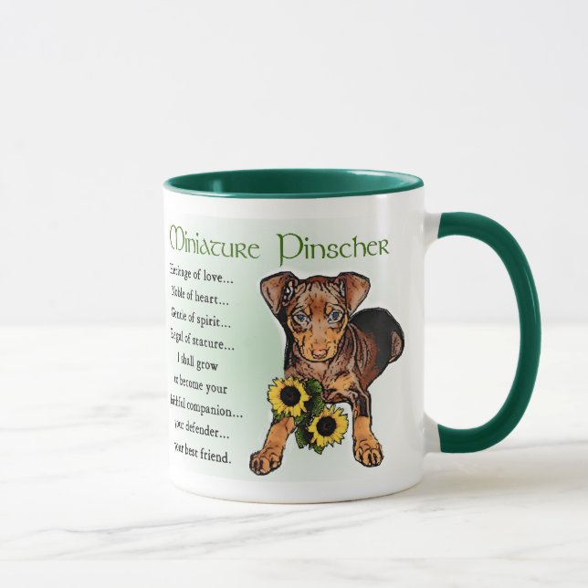 Caneca Presentes de Miniatura Pinscher (Direita)