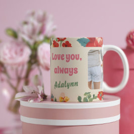 Caneca Presentes de Namorados de Foto Florais Personaliza