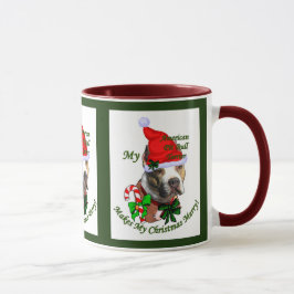 Caneca Presentes de Natal do American Pit Bull Terrier