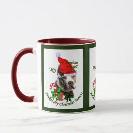 Caneca Presentes de Natal do American Pit Bull Terrier
