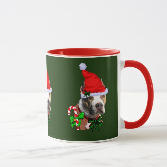 Caneca Presentes de Natal do American Pit Bull Terrier (Direita)