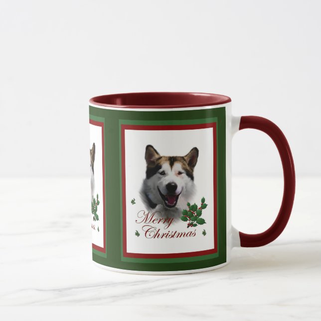 Caneca Presentes de Natal no Alaska Malamute (Direita)