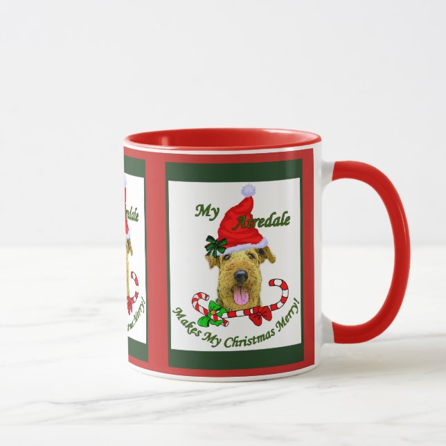 Caneca Presentes de Natal para Airedale Terrier (Direita)