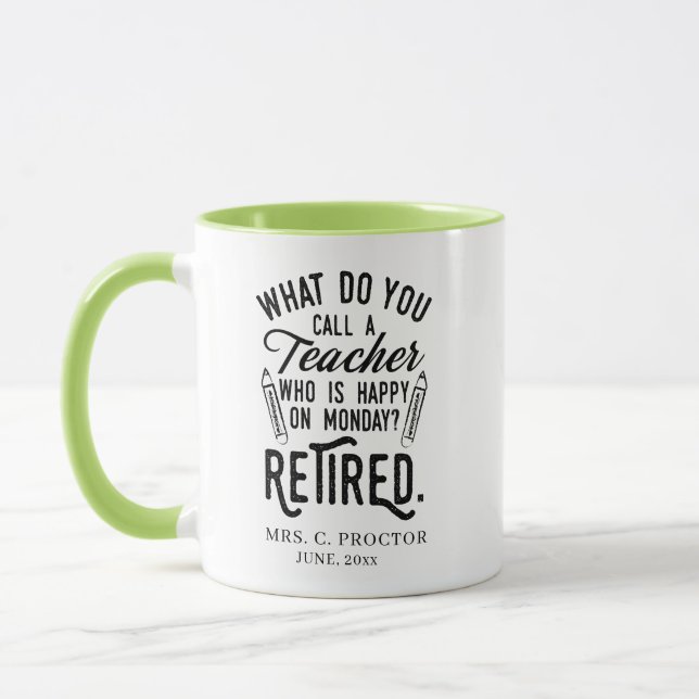 Caneca Presentes de Retiro de Professor Aposentado Person (Esquerda)