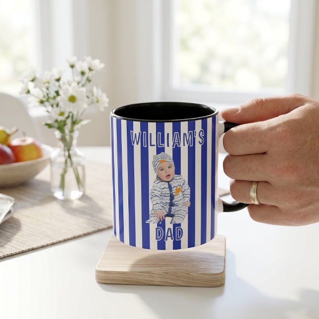 Caneca Presentes do Dia dos Pais para o Papai Listras Azu (Criador carregado)