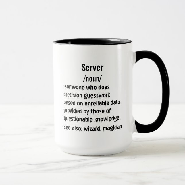 Caneca presentes engraçados de definição de servidor para (Direita)