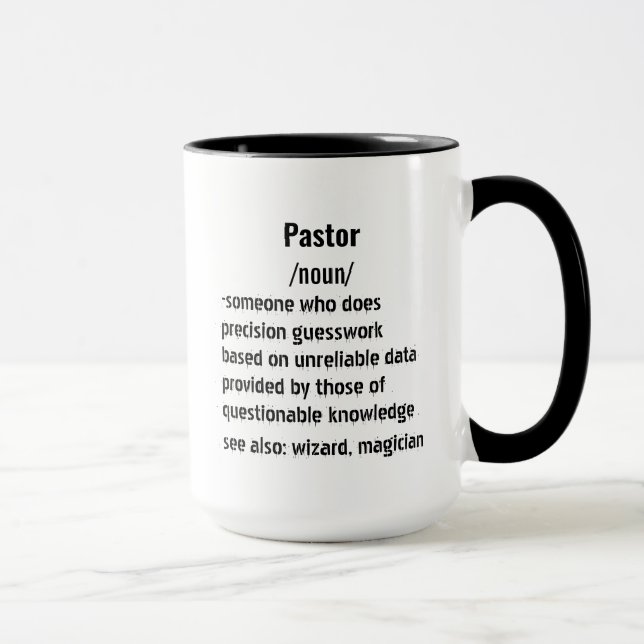 Caneca presentes engraçados de Pastor Definição para mulh (Direita)