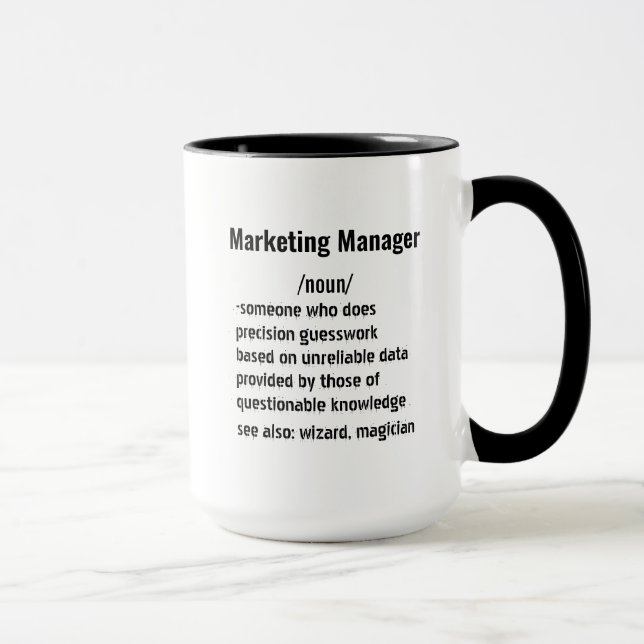 Caneca Presentes engraçados definição de gerente de marke (Direita)