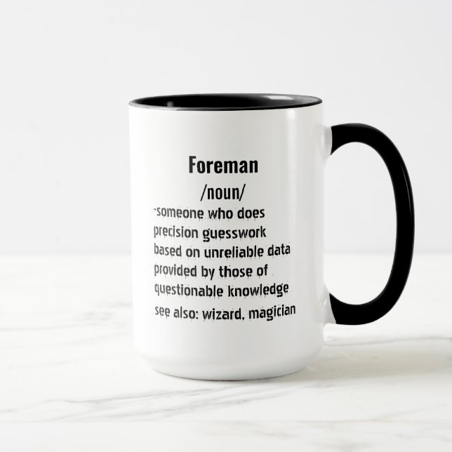 Caneca presentes engraçados do Foreman Definition para mu (Direita)
