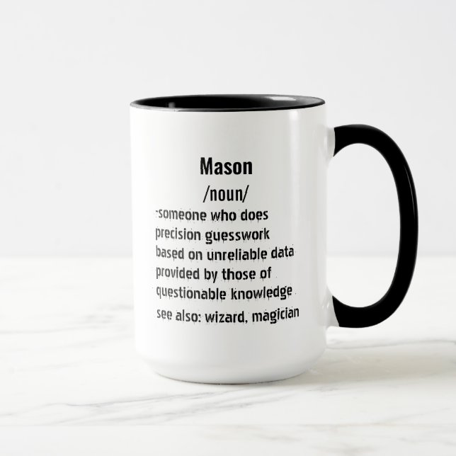 Caneca presentes engraçados Mason Definition para mulhere (Direita)