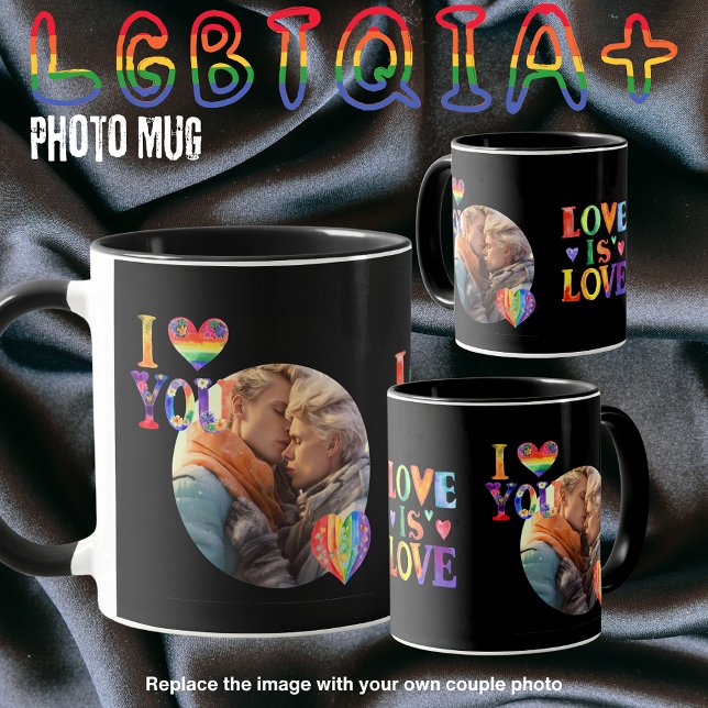 Caneca Presentes para Casais LGBTQIA Trans Gay Personaliz (Criador carregado)