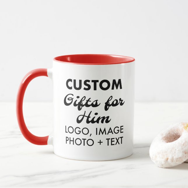 Caneca Presentes personalizados para ele Red Combo Mug 11 (Com Donut)