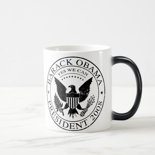 Caneca presidencial do selo 2008 de Barack Obama (Direita)