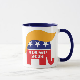 Caneca Presidente Donald Trump 2024 Cabelo Elefante do GO