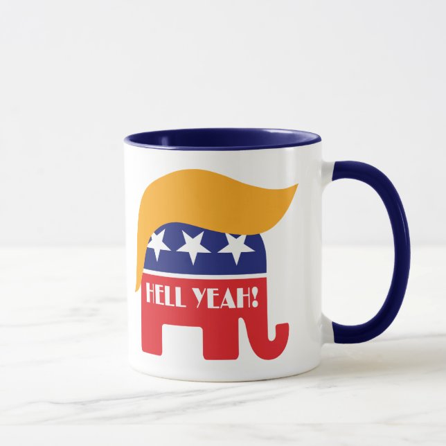 Caneca Presidente Donald Trump 45 Cabelo Elefante Inferno (Direita)