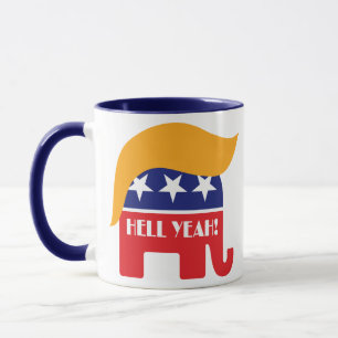 Caneca Presidente Donald Trump Hell Yeah GOP Elefante Cab