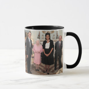 CANECA PRESIDENTE OBAMA E MICHELLE COM RAINHA ELIZABETH