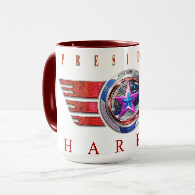 Caneca Presidente Republicano Harris-Walz Wing Medallion (Frente Esquerda)