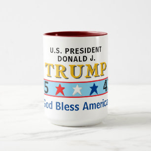 Caneca Presidente Trump 45 47 América Deus abençoe