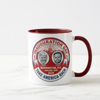 Caneca Presidente Trump JD Vance Dia da Posse Lembrança
