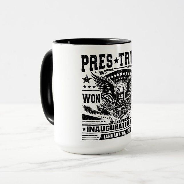 Caneca Presidente Trump Venceu 2024 (Frente Esquerda)