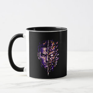 Caneca Pressão Cósmica na Mente Arte Futurista de Pensa