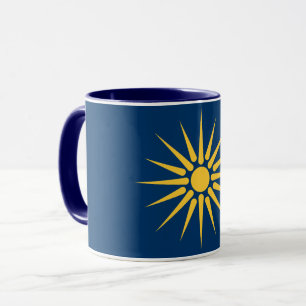 Caneca Preta Combo com a bandeira da Macedônia, Gr