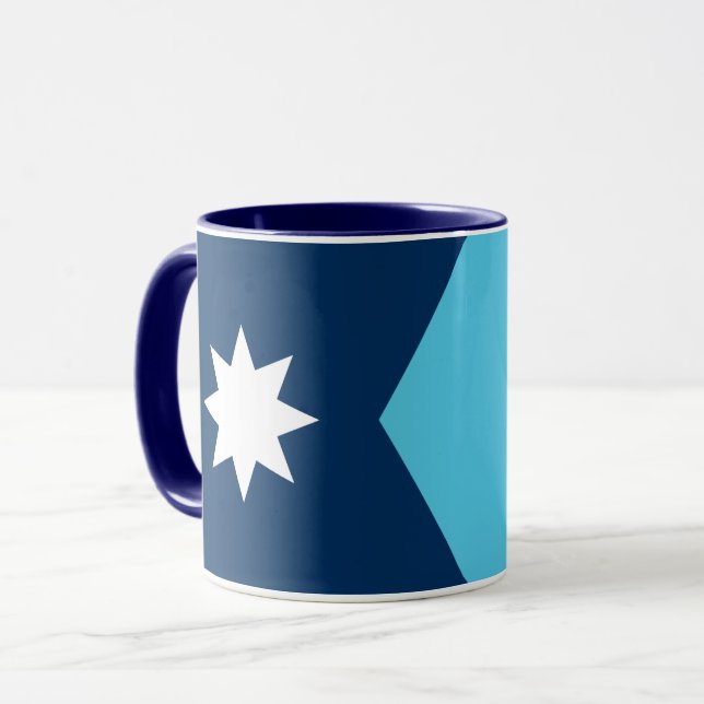 Caneca Preta Combo com bandeira de Minnesota, EUA (Frente Esquerda)